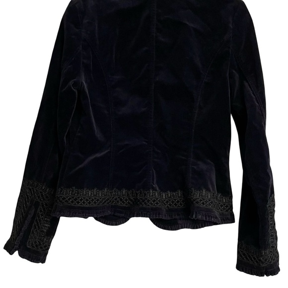 Medium INC Unique Blue Velvet and Black Brocade Jacket - Picture 6 of 10